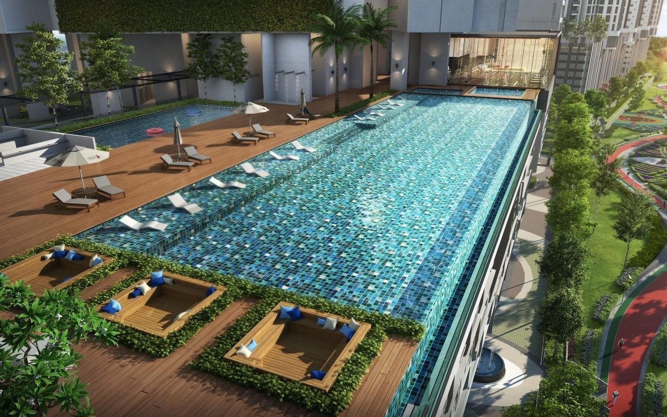 TRIA Seputeh infinity pool on the facility deck: artist's impression