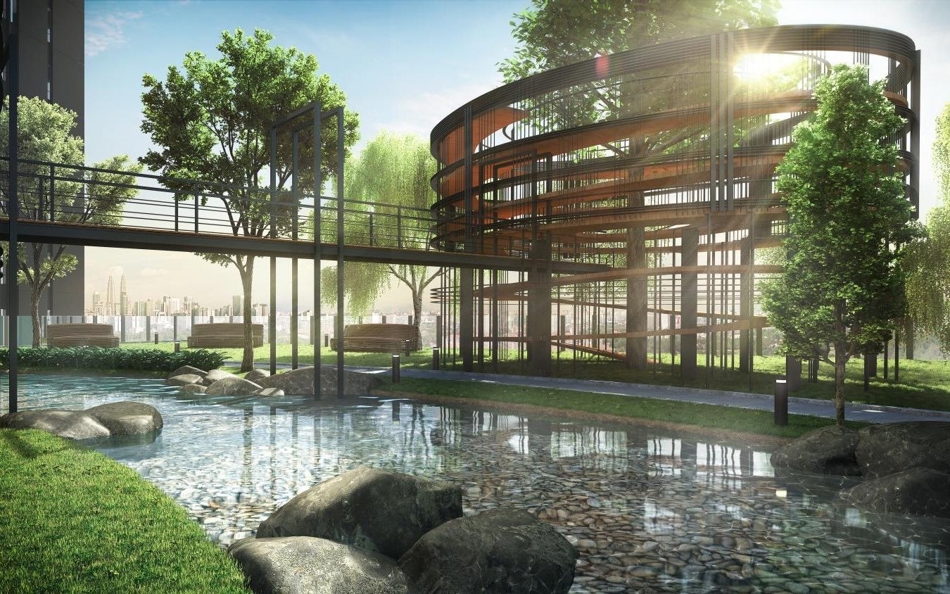 TRIA Seputeh tree house and water brook: artist's impression