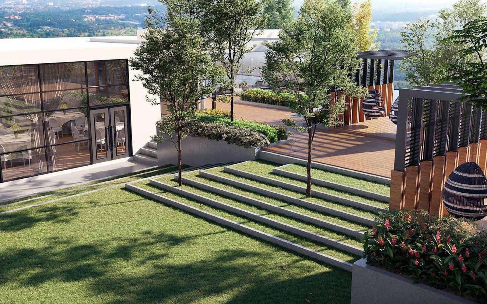 Tujuh Residences open lawn: artist's impression