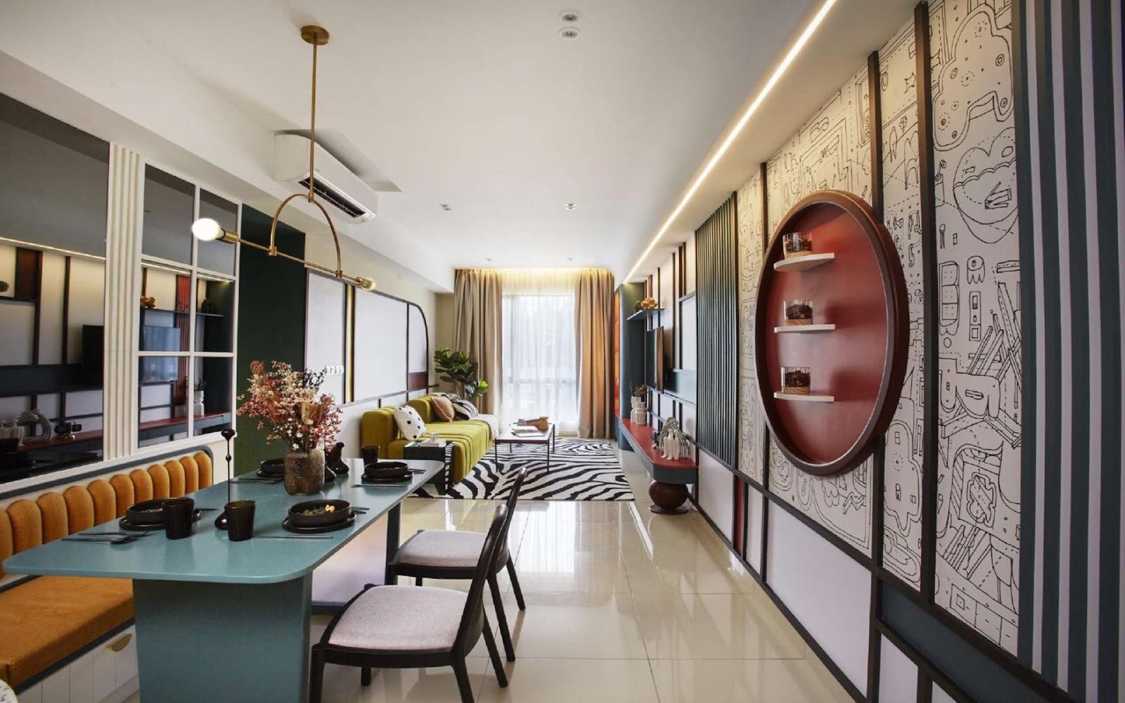 Tujuh Residences living and dining area: artist's impression