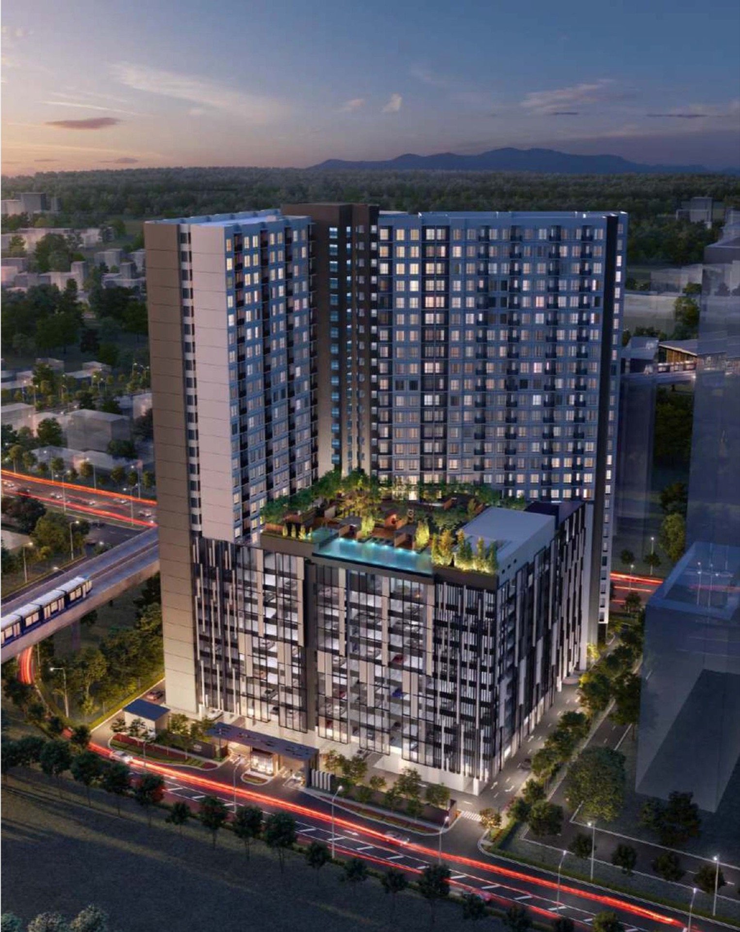 Tujuh Residences at dusk: artist's impression