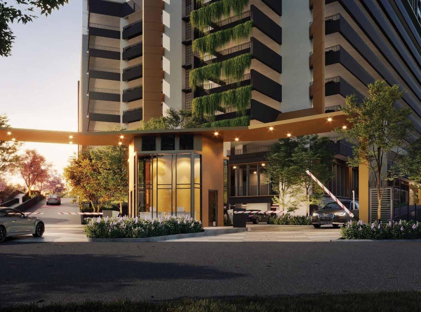 Vox Residence entrance and drop-off: artist's impression