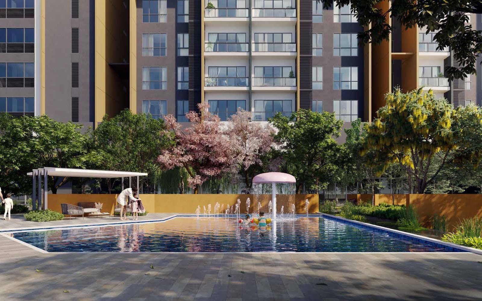 Vox Residence family pool with water play: artist's impression