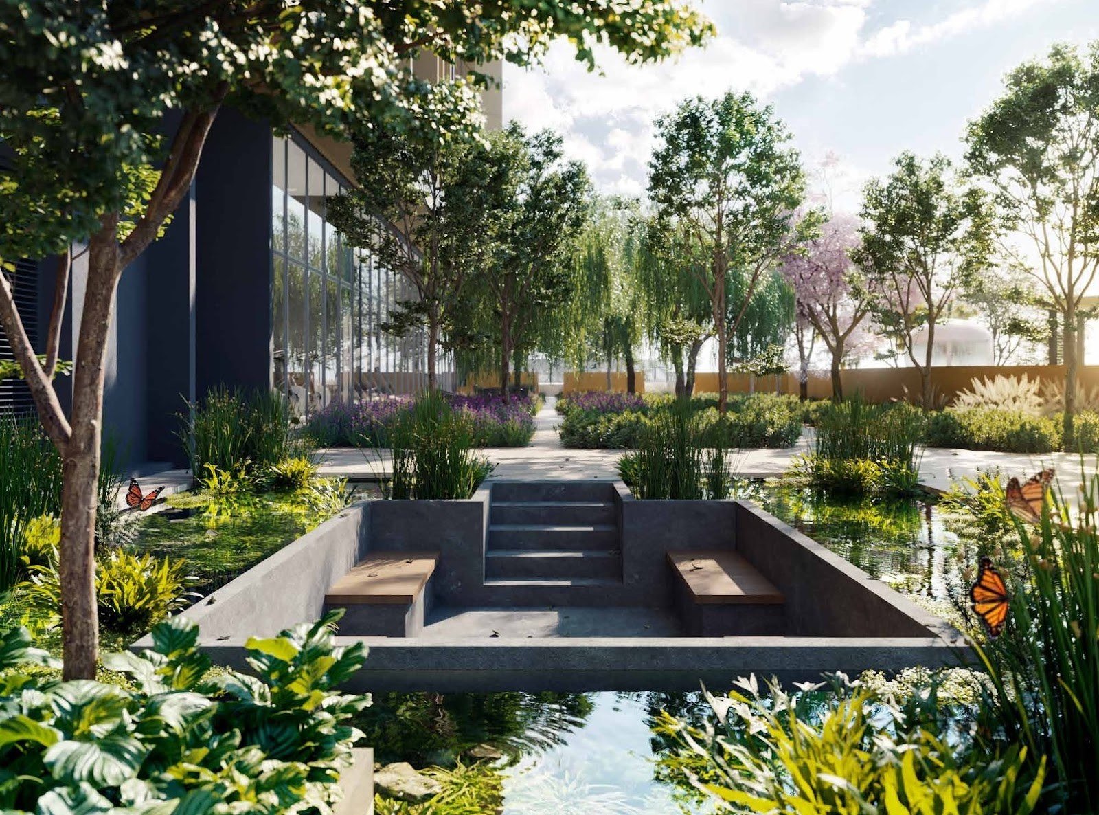 Vox Residence sunken lounge in the garden: artist's impression