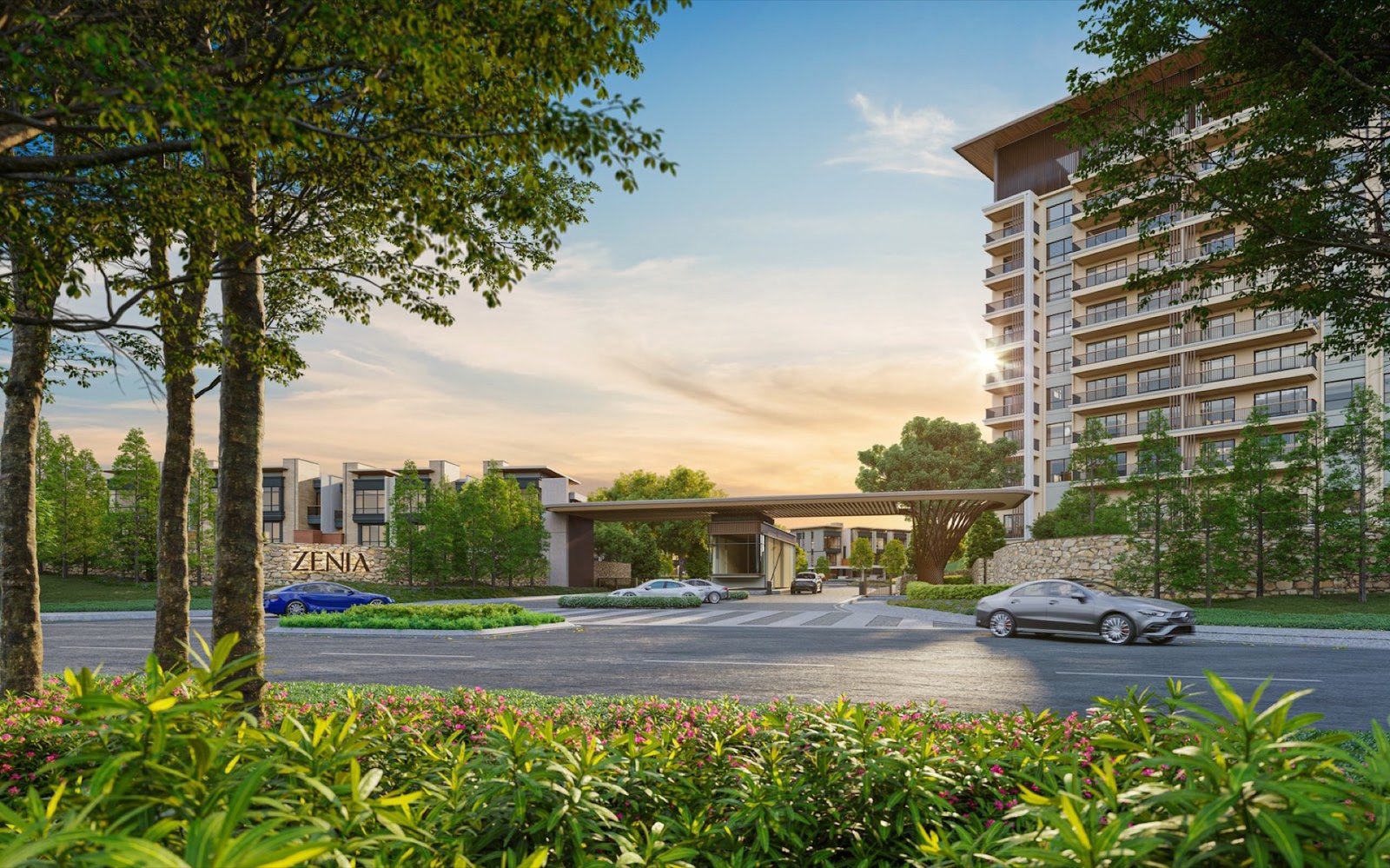 Zenia @ ParkCity Damansara arrival entrance with a Condovilla block: artist's impression