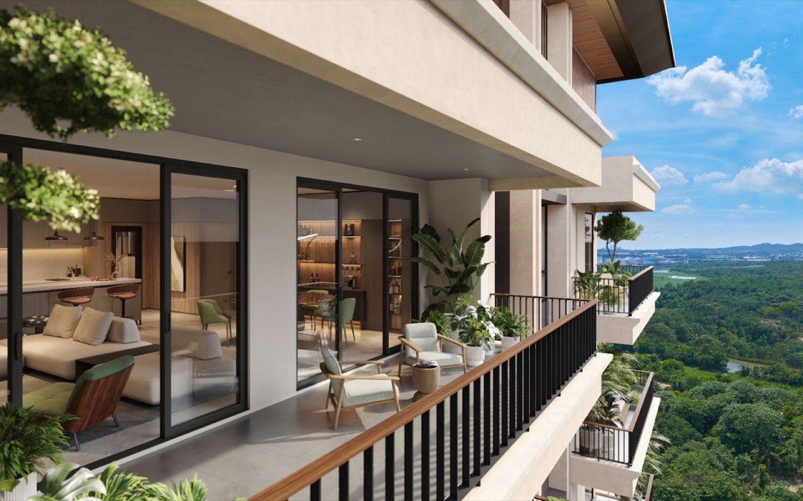 Zenia Condovilla balcony and living room: artist's impression