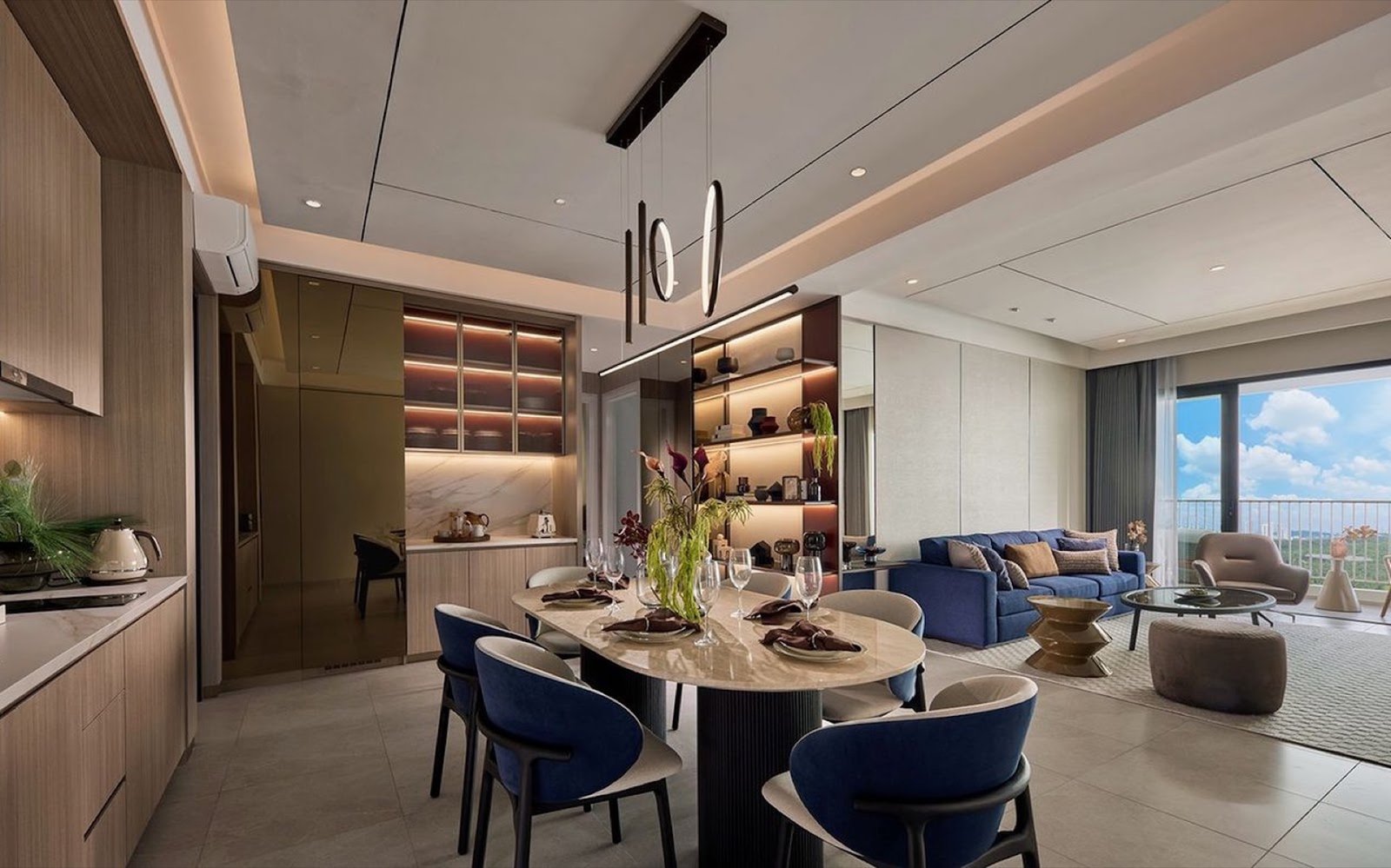 Zenia Condovilla living and dining area: artist's impression