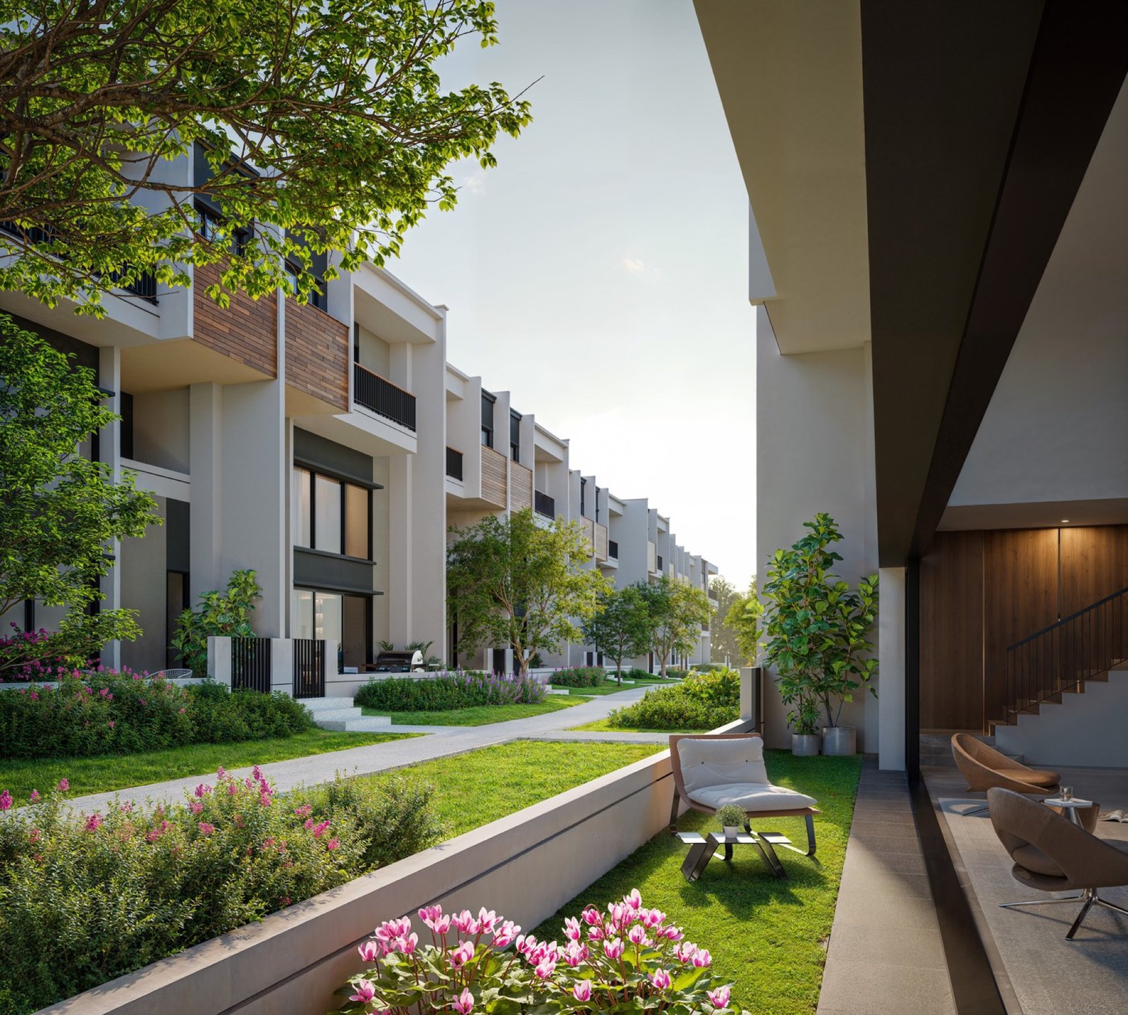 Zenia Parkhomes garden walkway: artist's impression
